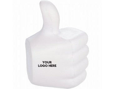 White Stress Ball Thumbs Up Branded