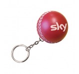 Cricket Ball Logo Imprinted Stress Keyrings